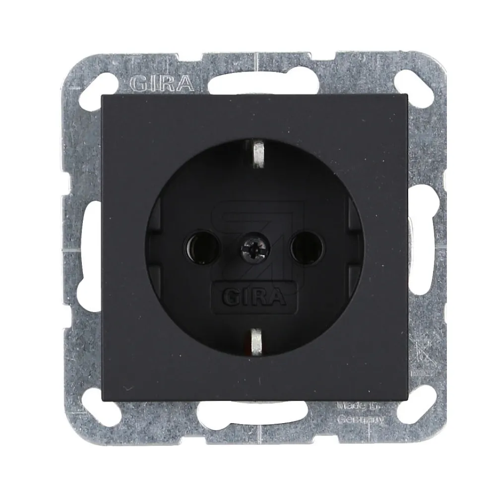 Розетка Gira System 55 с з/к черный матовый 4188005