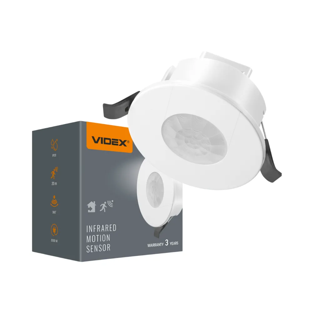 Датчик руху та освітленості VIDEX 220V 1200W IP20 інфрачервоний white VL-SPR41W