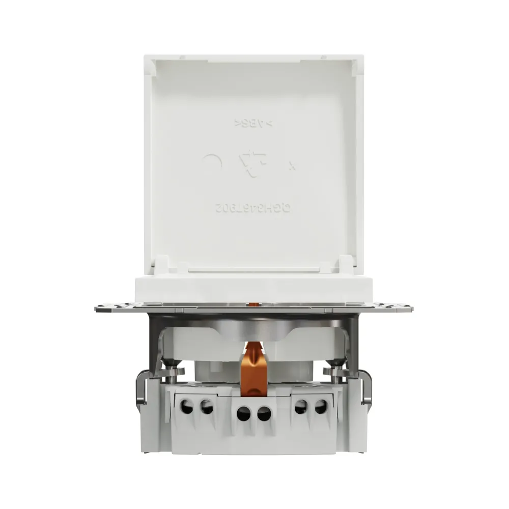 Розетка Schneider Electric Asfora біла одинарна з заземленням з кришкою без рамки EPH3170121