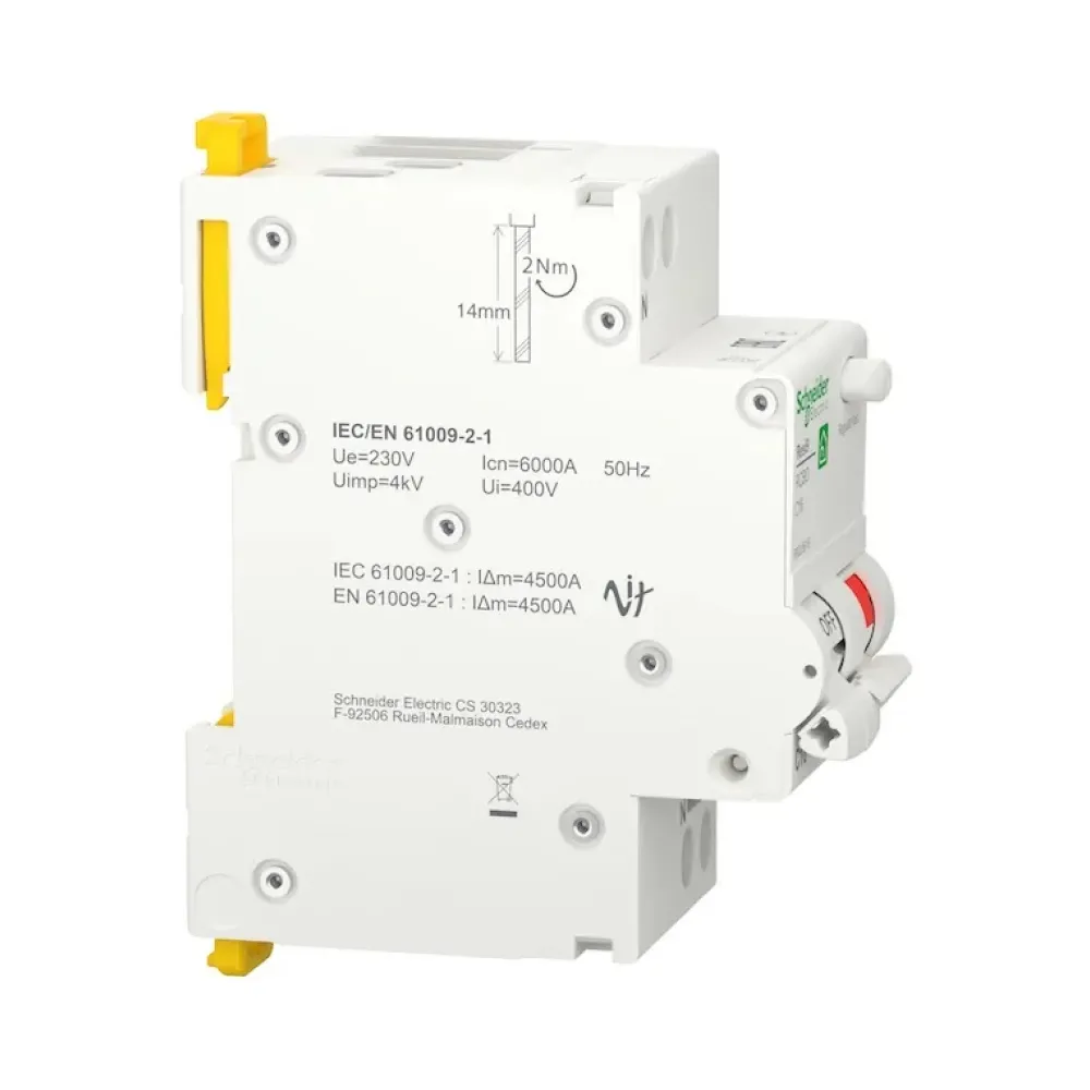 Диференційний автомат Schneider Electric Resi 9 1P+N 16A C 30mA АC 6kA R9D25616