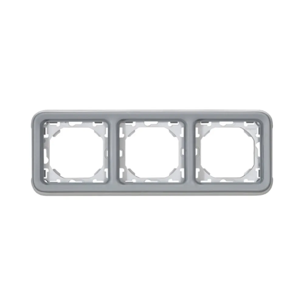 Рамка-супорт Legrand Plexo серая 3-постовая горизонтальная IP55 IK07 069687
