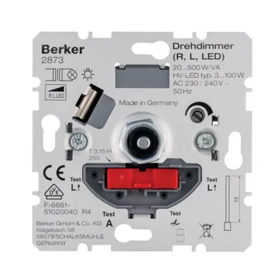 Поворотно-нажимний диммер Soft LED/КЛЛ 3-100Вт, решта ламп 20-500Вт 2873 2873