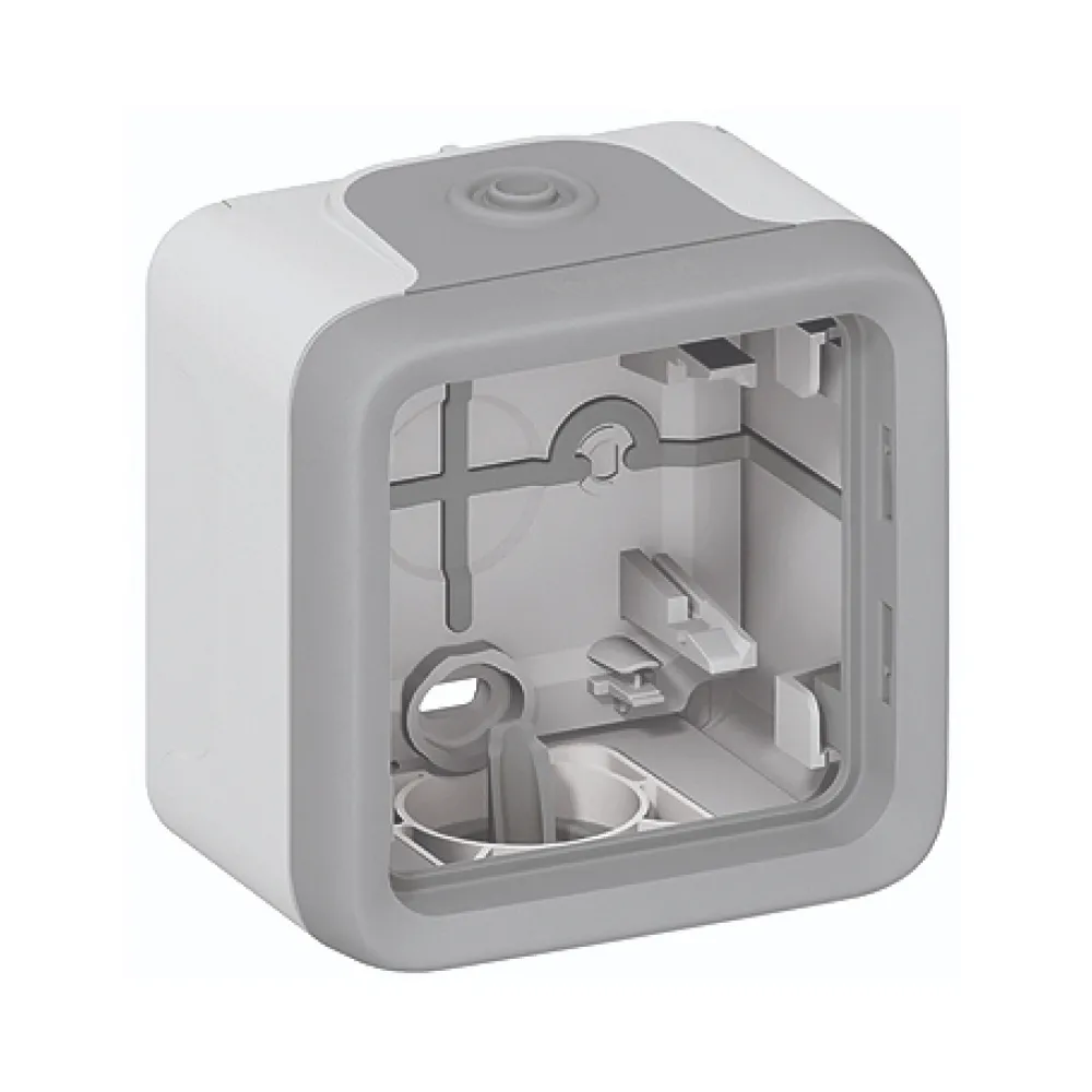 Коробка накладного монтажа Legrand Plexo 1-постовая с сальниками ІР55 серая 069651