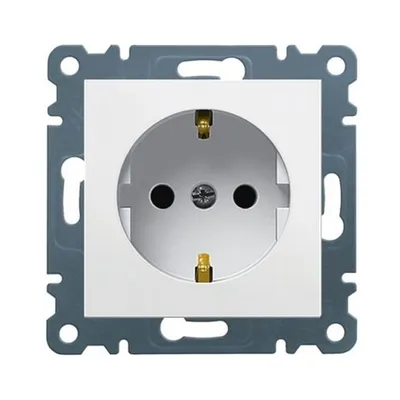 Розетка Hager Lumina біла з заземленням WL1060