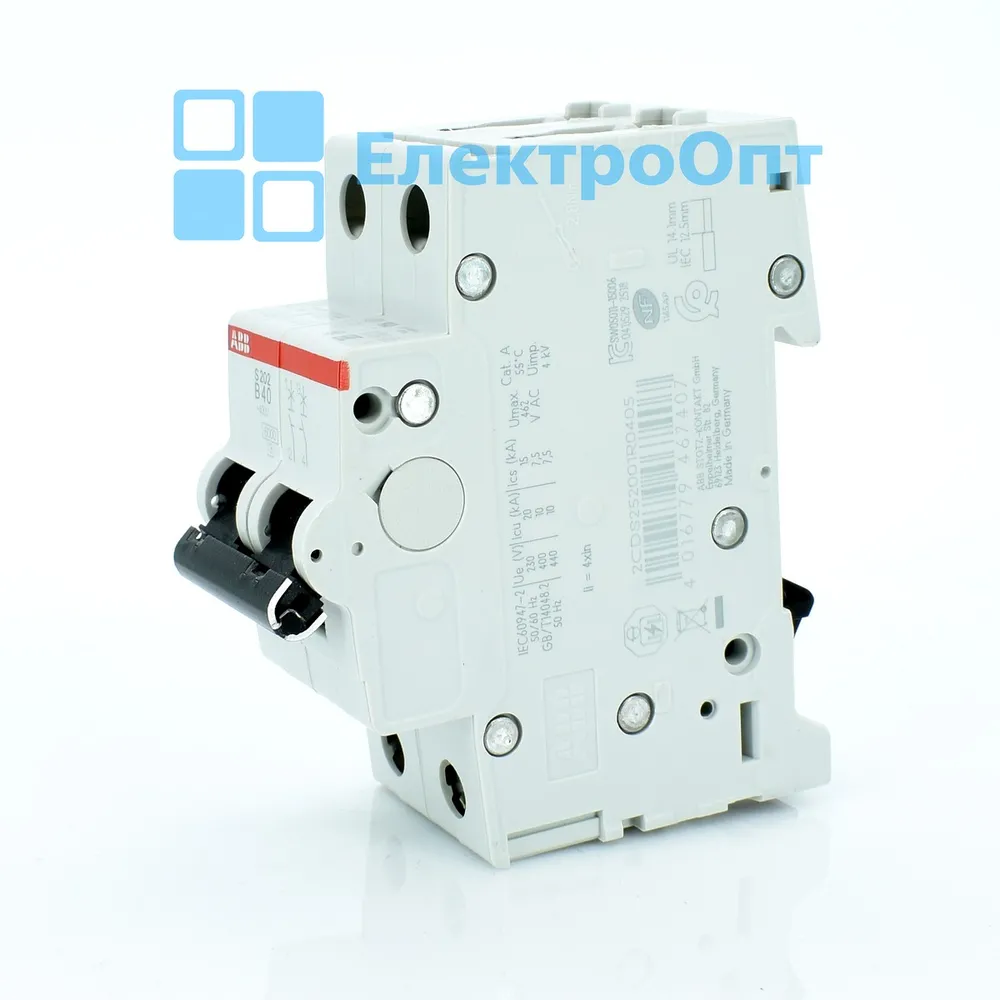 ABB Автоматичний вимикач, 6kA, 2p, S202-B40
