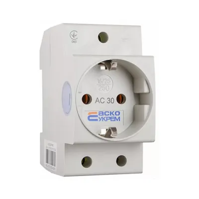 Розетка с заземлением AC30 2Р+РЕ АСКО 00036895