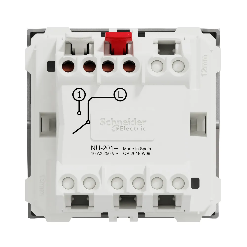 Выключатель Schneider Electric Unica New алюминий одноклавишный внутренний 2-модульный NU320130