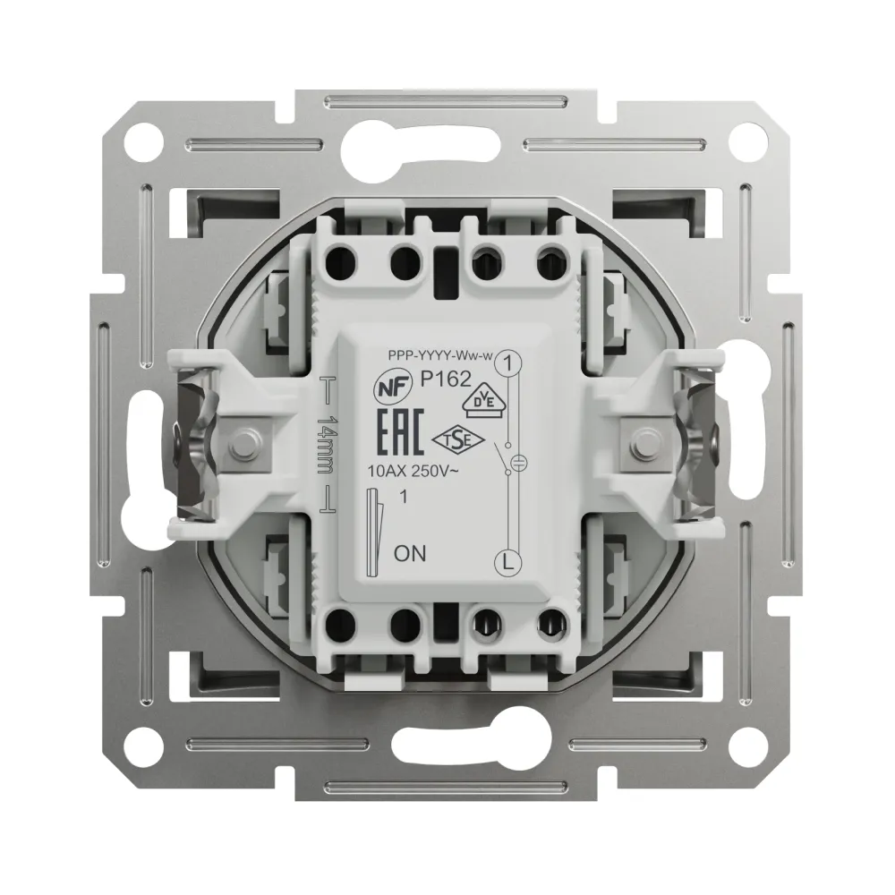Выключатель Schneider Electric Asfora алюминий одноклавишный внутренний с подсветкой EPH1400161