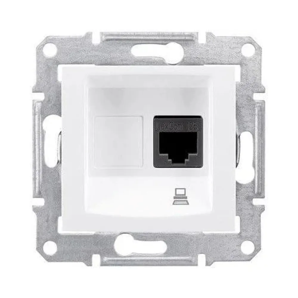 Розетка компьютерная Schneider Electric Sedna белая RJ-45 внутренняя 5E SDN4300121