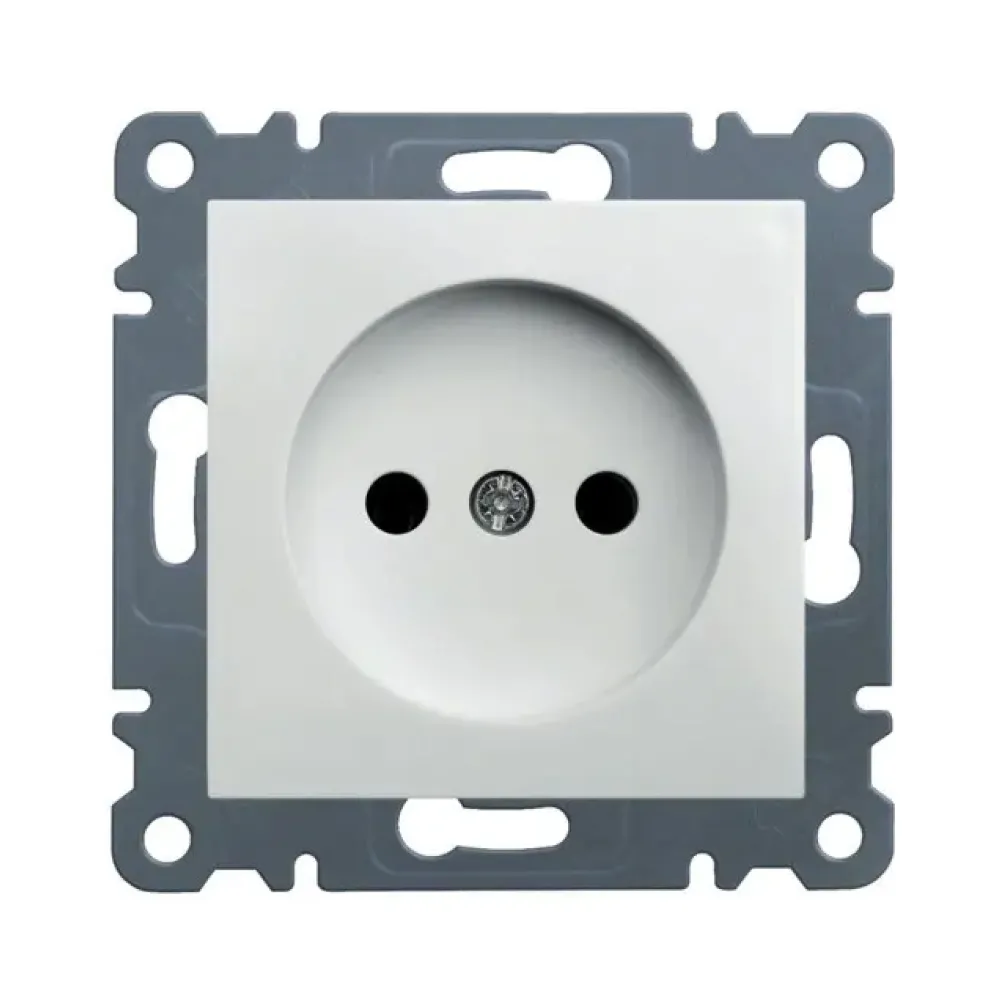 Розетка Hager Lumina белая без заземления WL1010