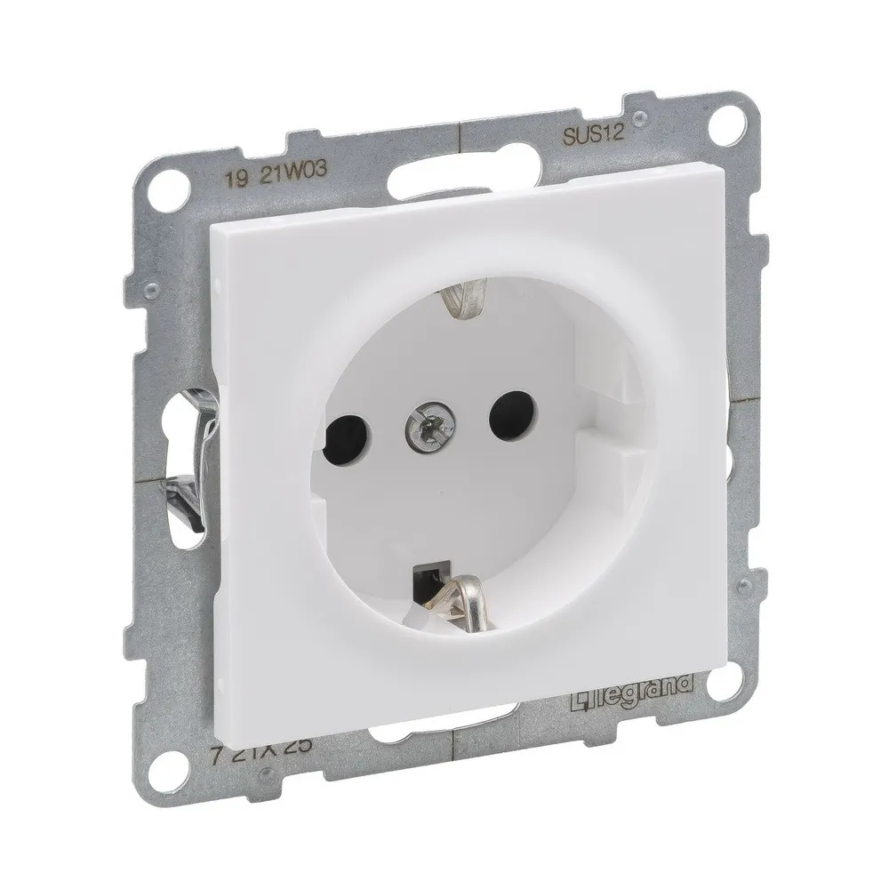 Розетка силовая с заземлением Legrand Suno белый 721125