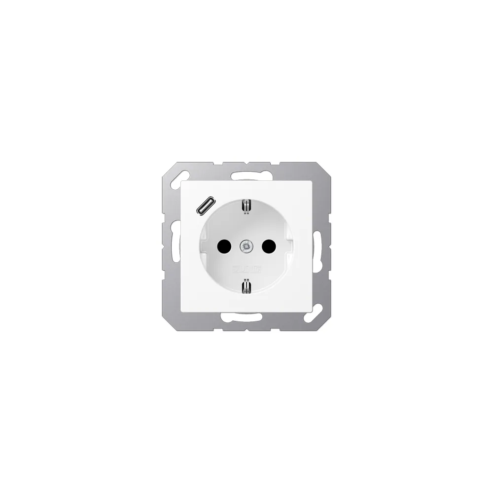JUNG A Розетка SСHUKO з USB тип C білосніжний матовий A1520-18CWWM