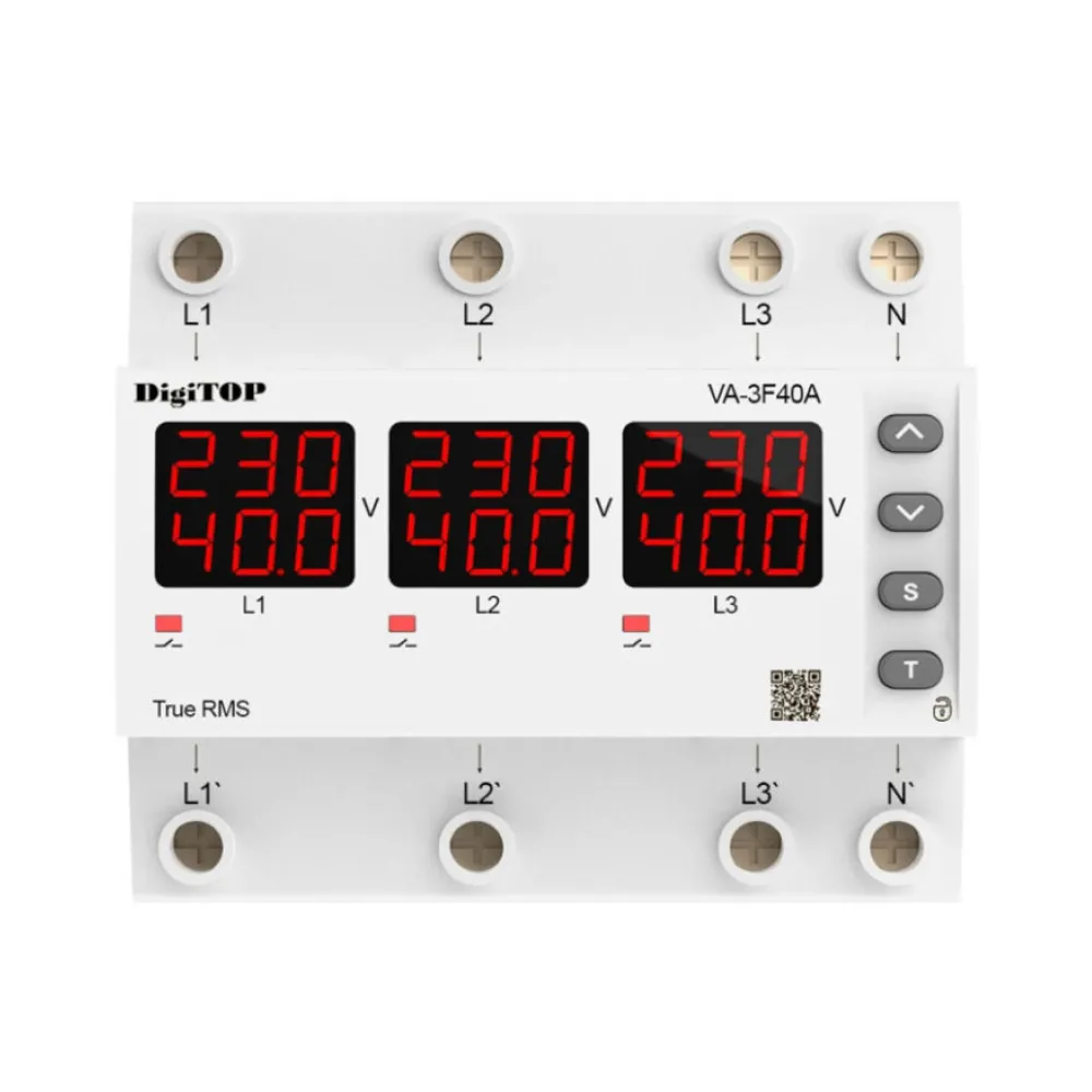 Реле напруги DigiTOP 63А (max 80A) VA-3F63A M6R