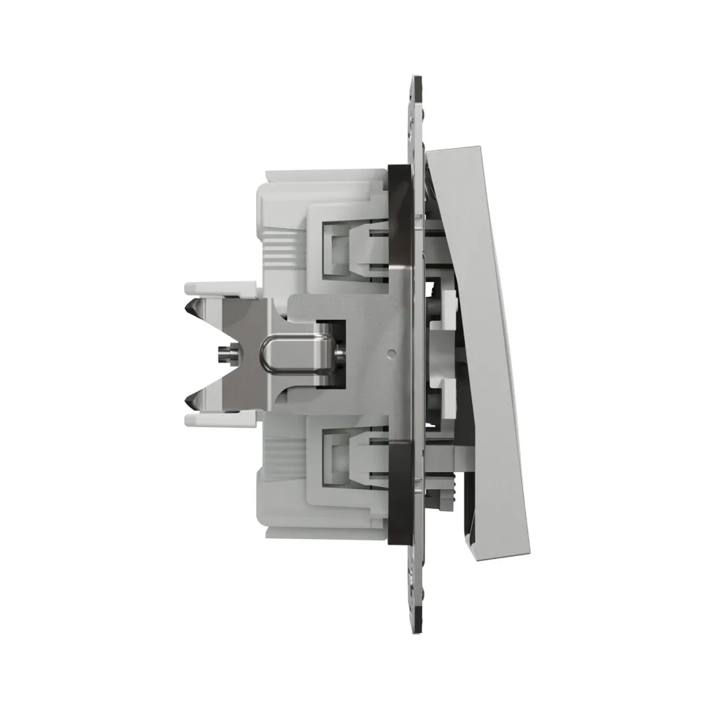 Вимикач Schneider Electric Asfora алюміній двоклавішний самозажимний EPH0300161