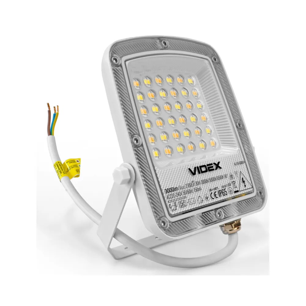 LED прожектор VIDEX 30W 300-5000-6500K Білий VL-F5-030CW