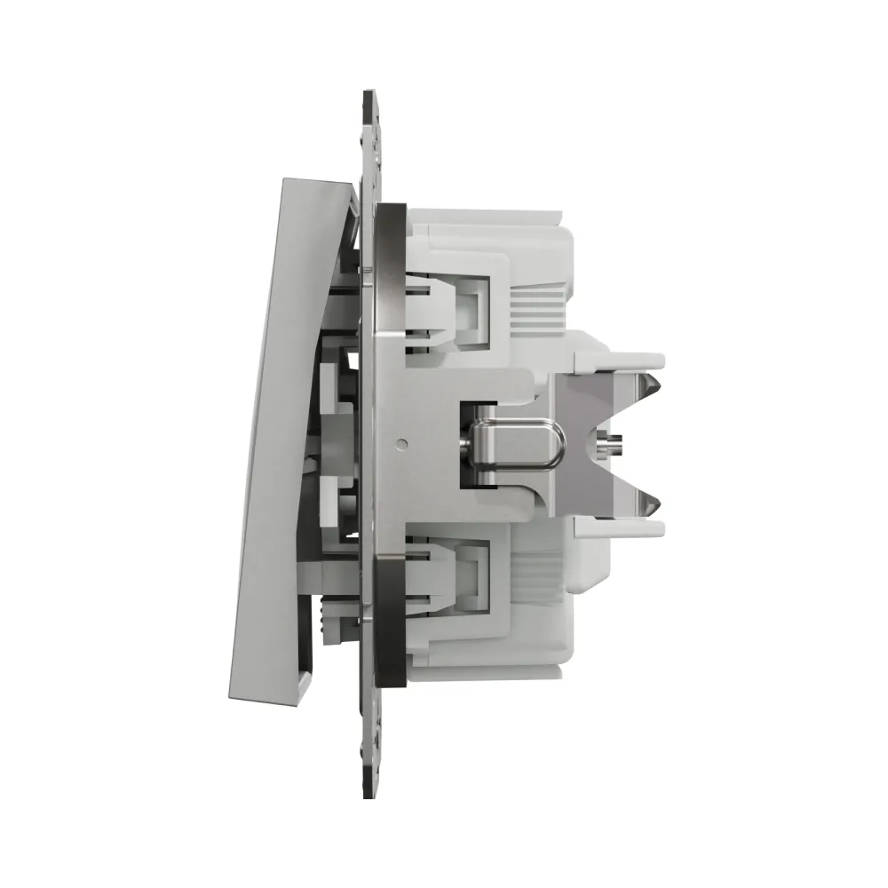 Выключатель Schneider Electric Asfora алюминий одноклавишный внутренний с подсветкой EPH1400161