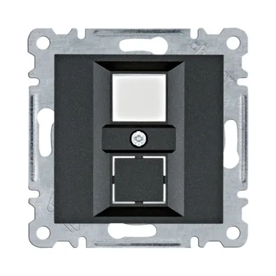 Панель Hager Lumina черная двойная для RJ12/RJ45 WL2323