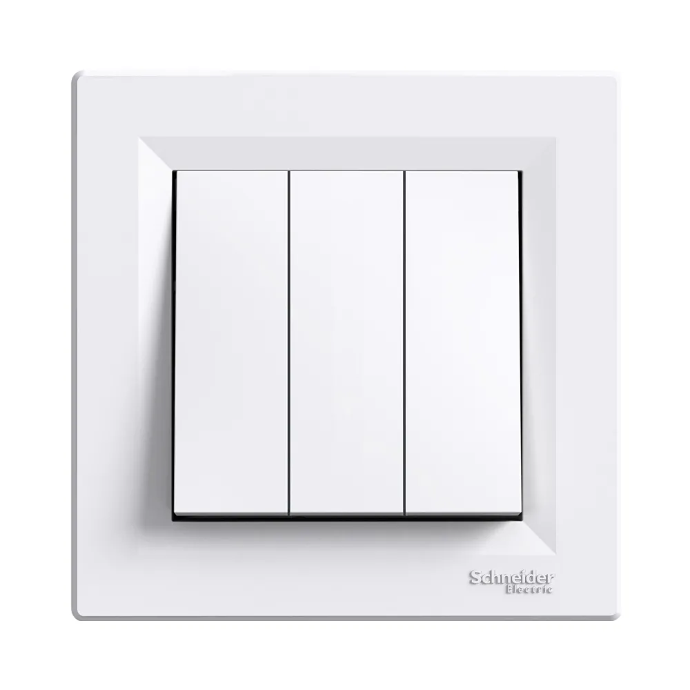 Вимикач Schneider Electric Asfora бiлий трьохклавішний внутрішній EPH2100121