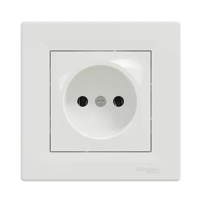 Розетка Schneider Electric Asfora біла одинарна без заземлення внутрішня EPH3000121