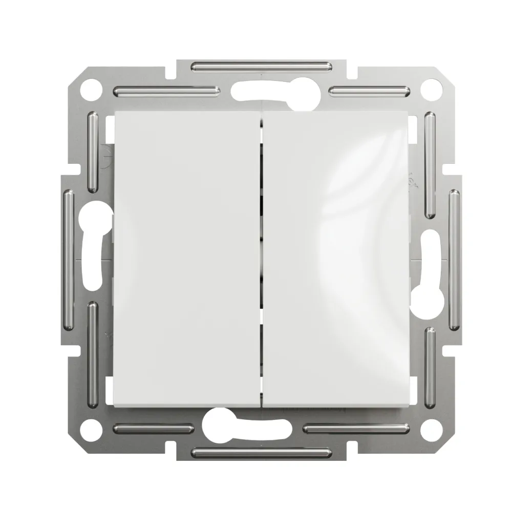 Вимикач Schneider Electric Asfora двоклавішний бiлий без рамки EPH0370121