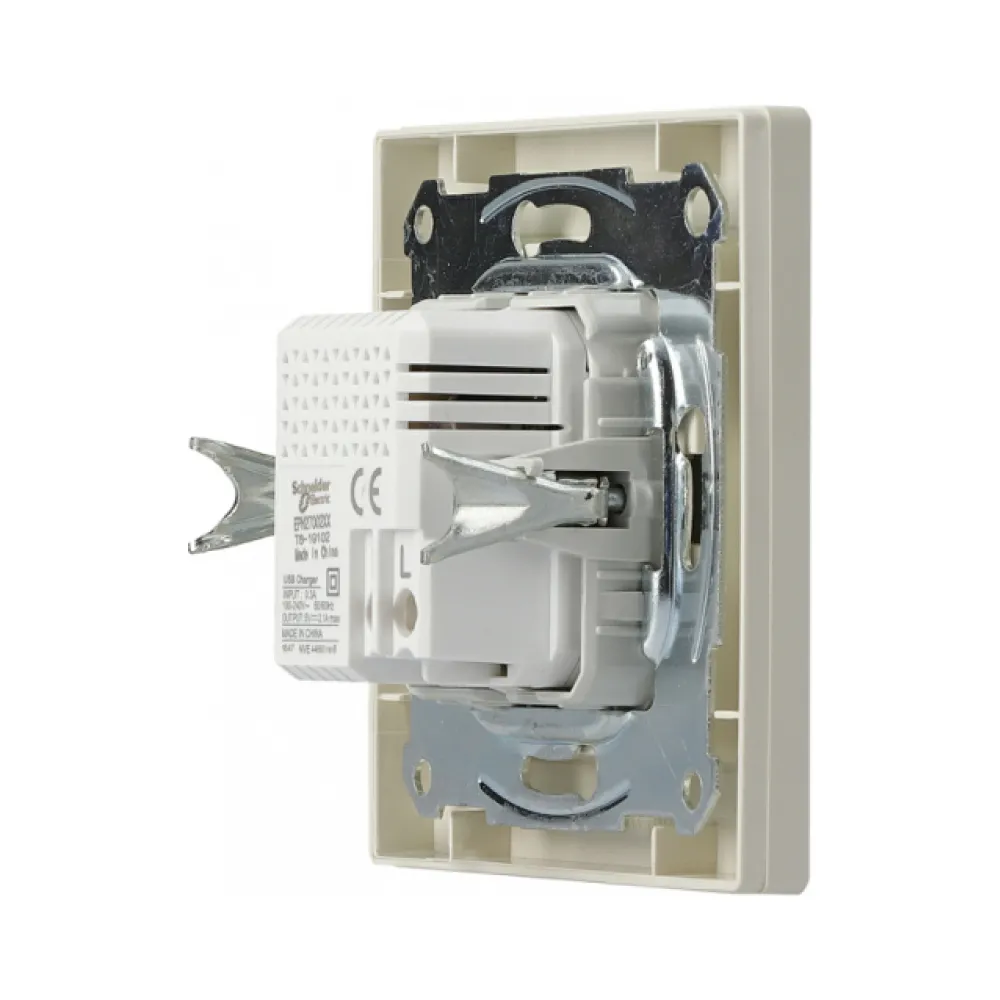 Розетка USB Schneider Electric Asfora кремова подвійна внутрішня EPH2700223
