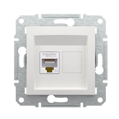 Розетка комп'ютерна Schneider Electric Asfora білий RJ-45 UTP 5E внутрішня без рамки EPH4370121