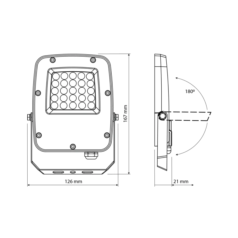 LED прожектор VIDEX 20W 300-5000-6500K 230V Білий VL-F5-020CW