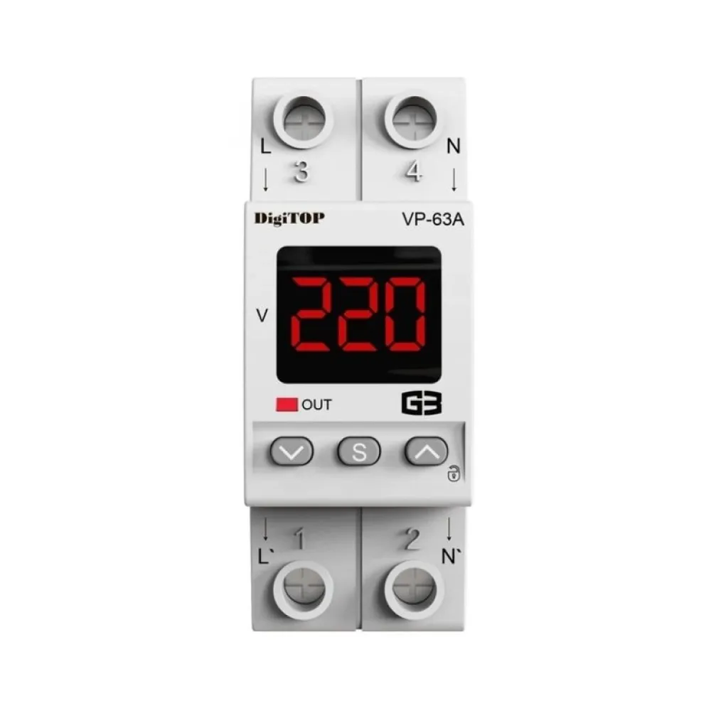Реле напруги DigiTOP 63А (max 80A) VP-63A M2R