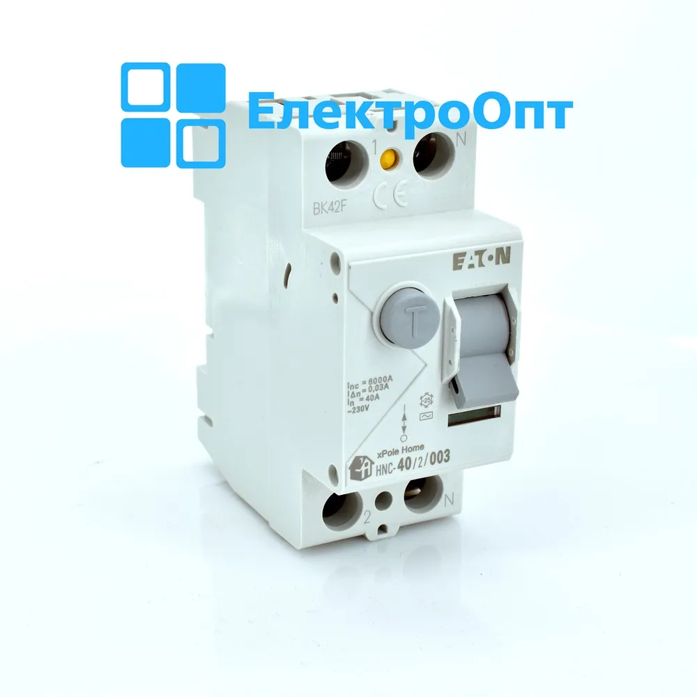 ПЗВ - Пристрій Захисного Відключення EATON AC 2p 30mA тип AC HNC-40/2/003