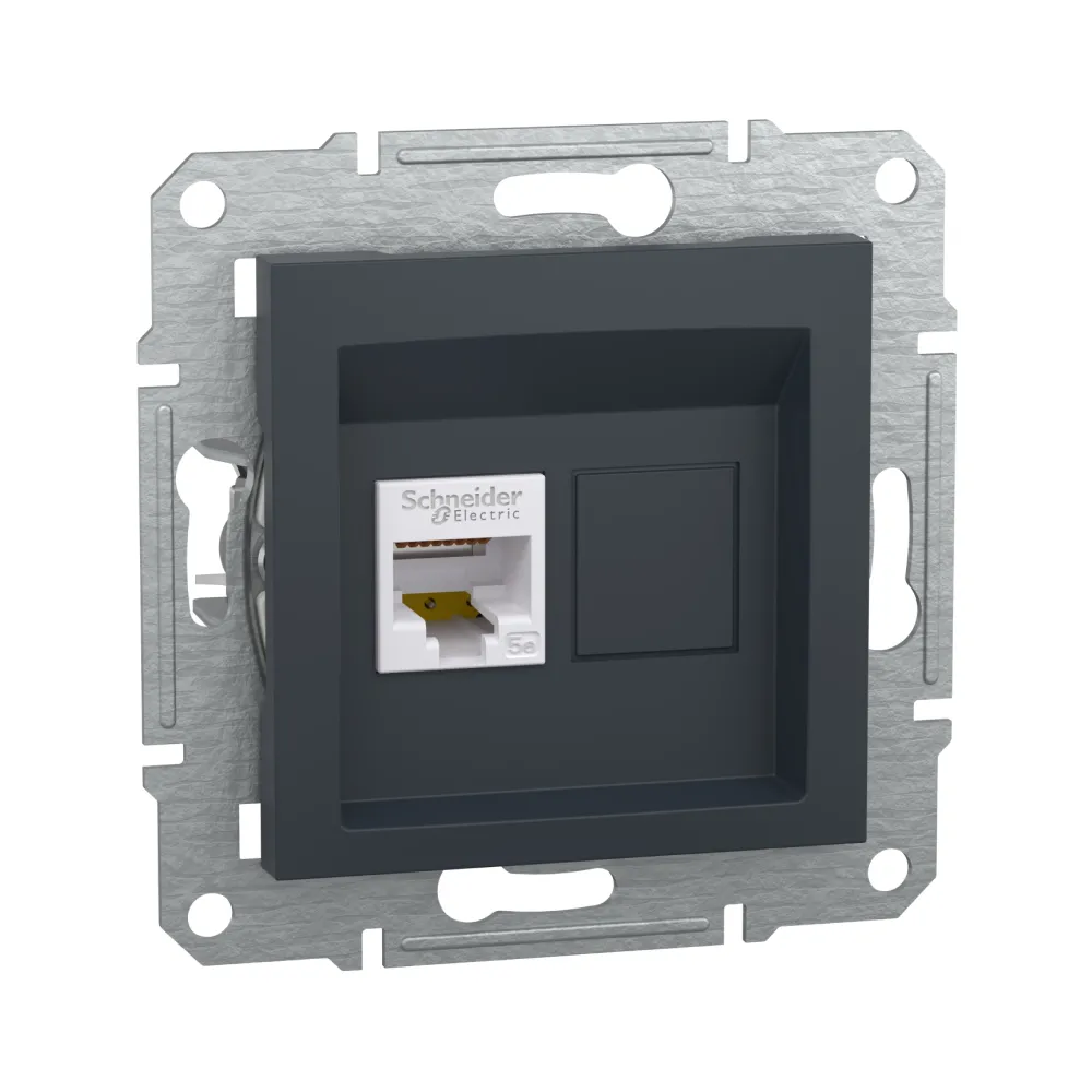Розетка комп'ютерна Schneider Electric Asfora антрацит RJ-45 UTP 5E внутрішня EPH4300171