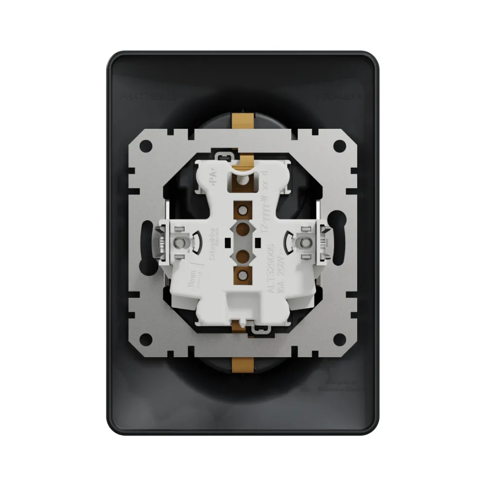 Розетка Schneider Sedna Design 2-а З/К внутр. со шторками черный SDD314221