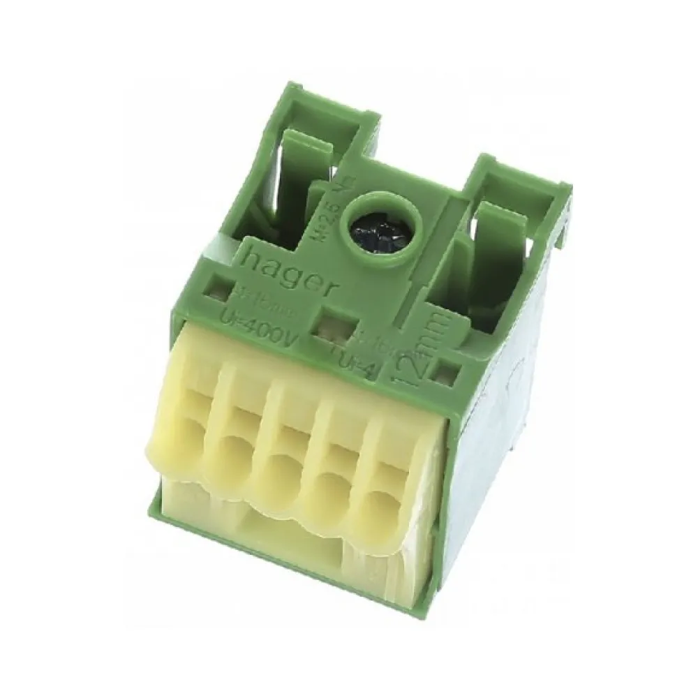 Блок PE-клемм Hager QiuckConnect 1x16мм+5x4мм ширина 30мм KN06E