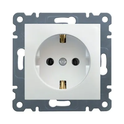 Розетка HAGER Lumina с заземлением белая WL1050