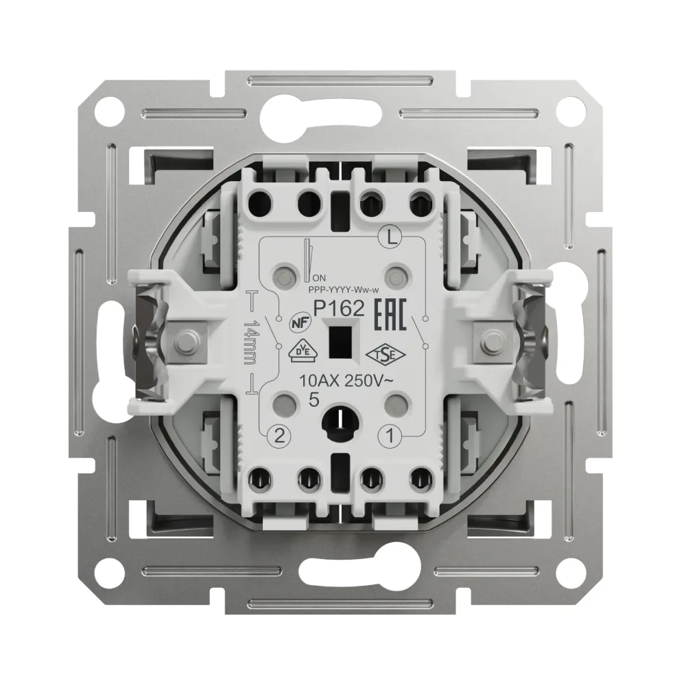 Вимикач Schneider Electric Asfora алюміній двоклавішний самозажимний EPH0300161