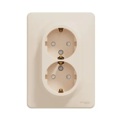 Schneider Sedna Design Розетка 2-а З/К внутр. зі шторками Sedna Design Бежевий SDD312221