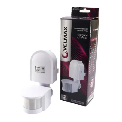 Датчик движения Velmax V-IMS-11 AC220-240V угол 180 (ST10F) 29-22-11