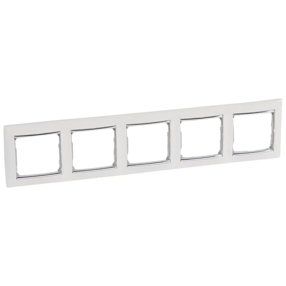 Legrand Valena Classic Рамка 5 постів Білий срібний штрих 770495