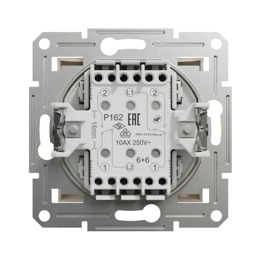 Вимикач Schneider Electric Asfora крем двоклавішний прохідний без рамки EPH0670123