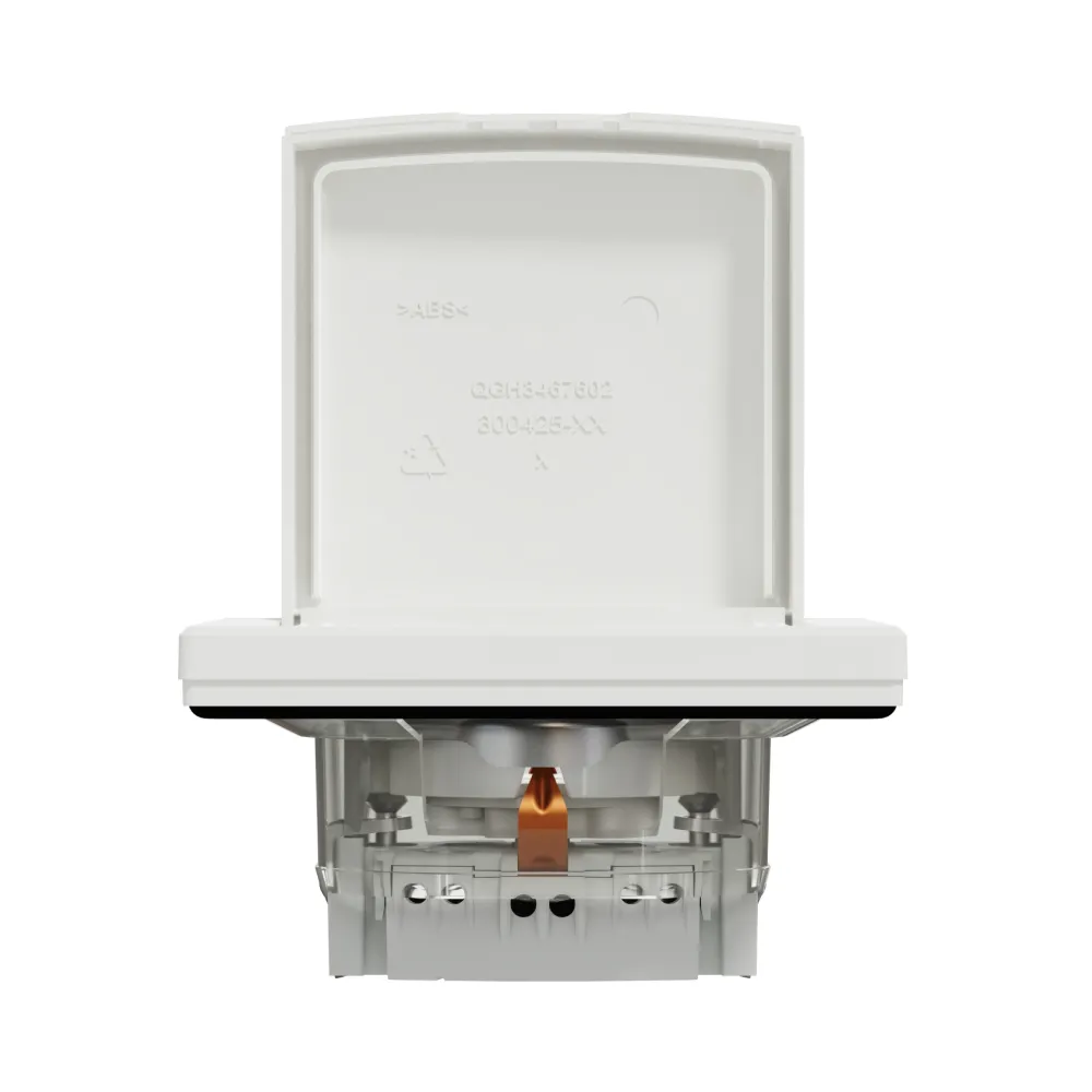 Розетка Schneider Electric Asfora бiла з заземленням внутрішня з кришкою та захисними шторками ІР44 EPH3100321