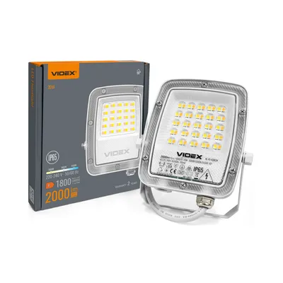 LED прожектор VIDEX 20W 300-5000-6500K 230V Білий VL-F5-020CW