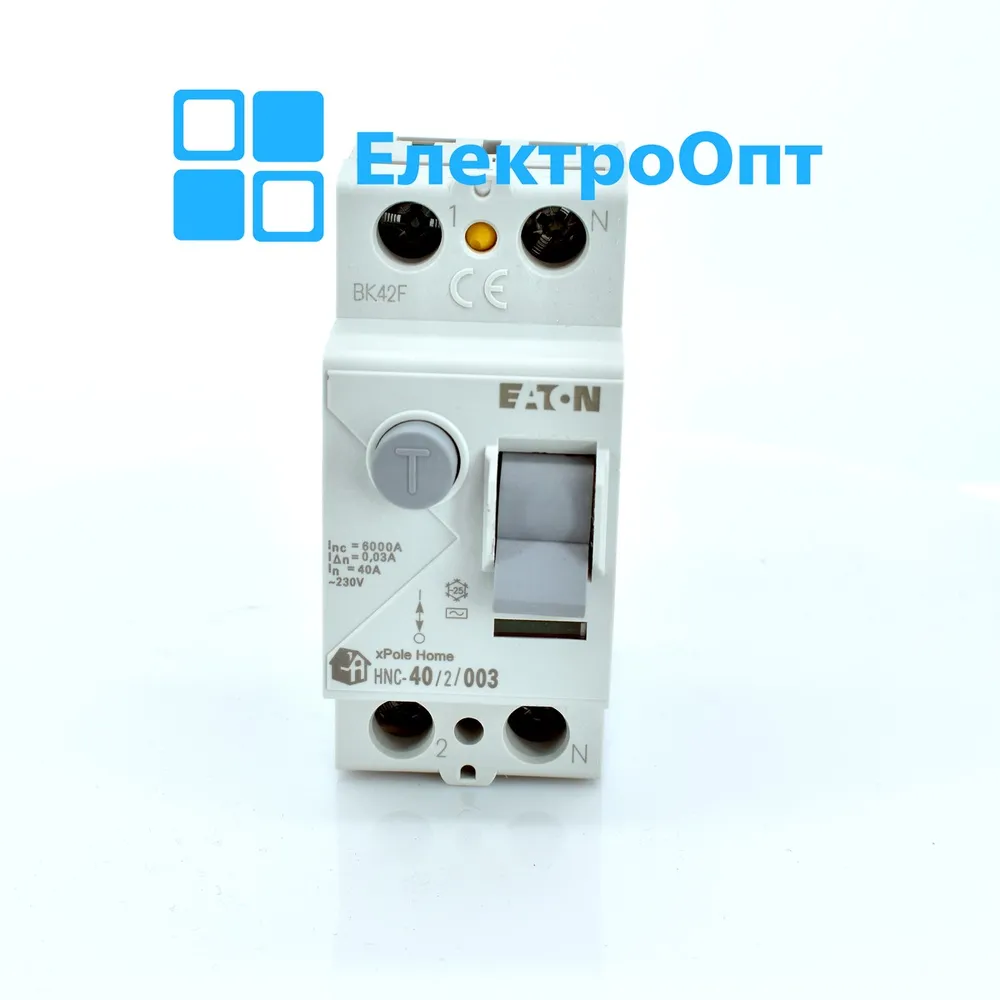 ПЗВ - Пристрій Захисного Відключення EATON AC 2p 30mA тип AC HNC-40/2/003