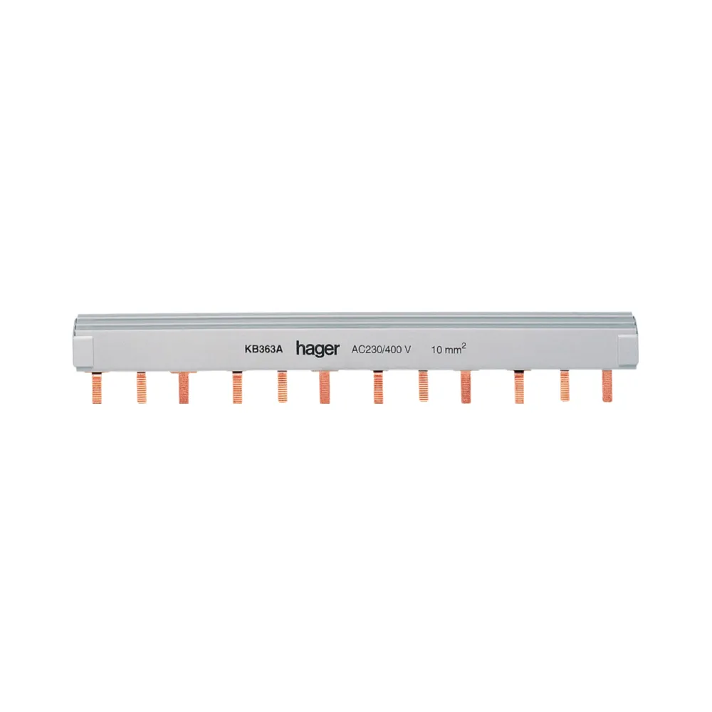 Шина гребенчатая Hager 3P 10мм² 12M KB363A