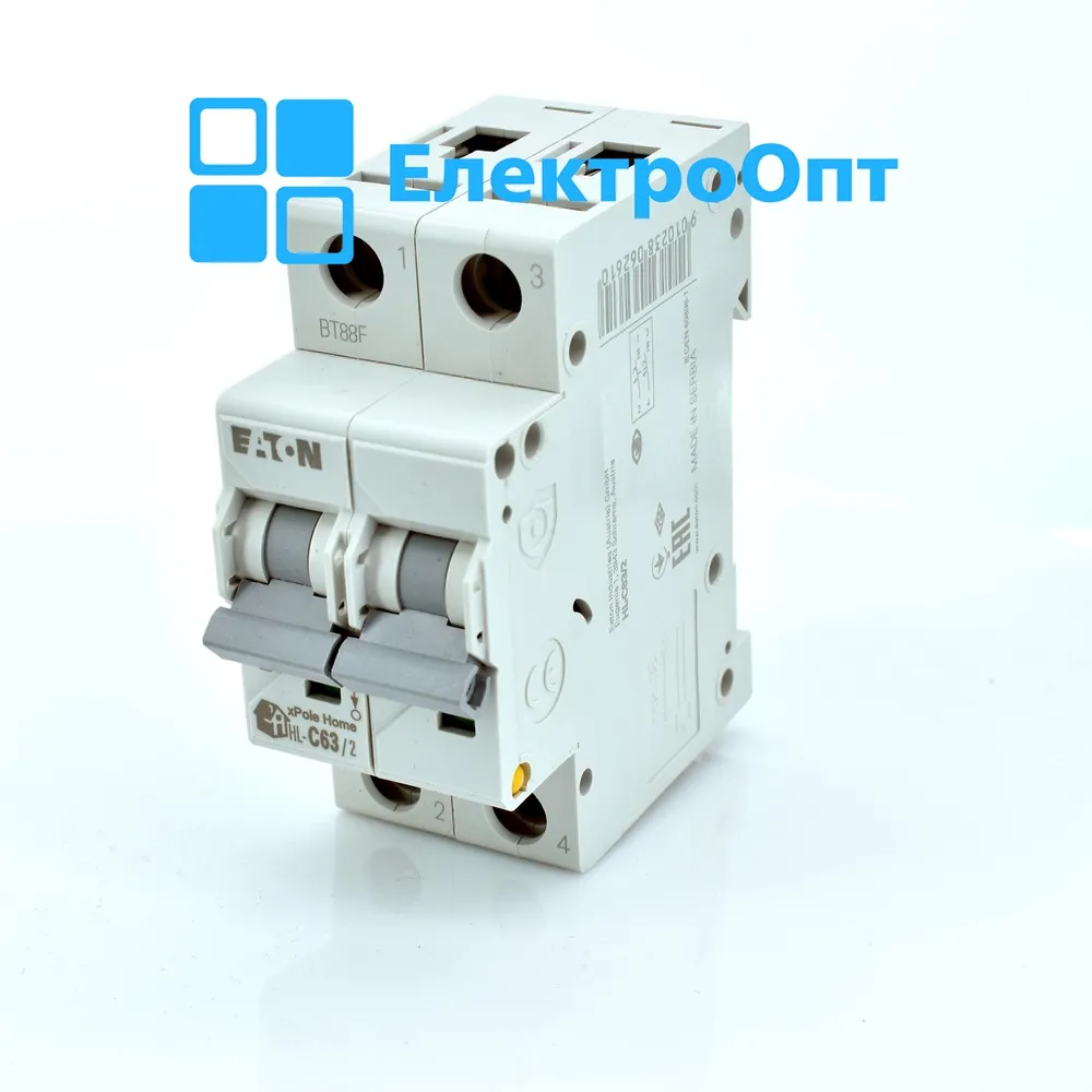 Автоматичний вимикач EATON 2p, 4,5кА HL-C63/2