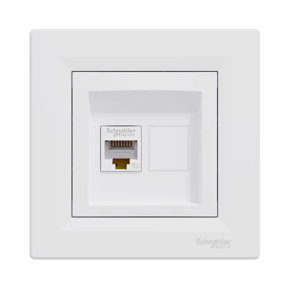 Розетка комп'ютерна Schneider Electric Asfora бiла RJ-45 UTP 5E внутрішня EPH4300121