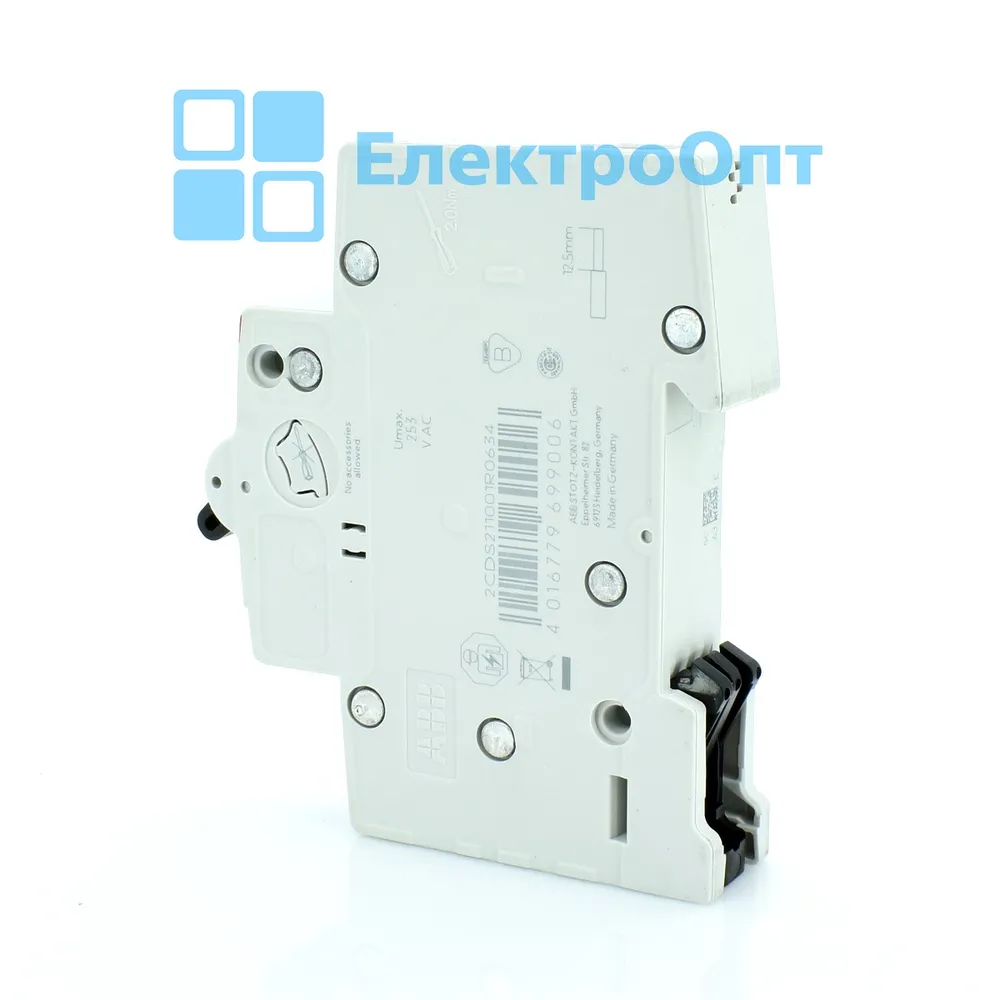 ABB Автоматичний вимикач, 6kA, 1p, SH201-C63