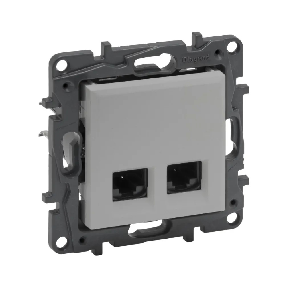 Розетка Legrand Niloe Step алюминий 2х RJ45 5UTP 863368