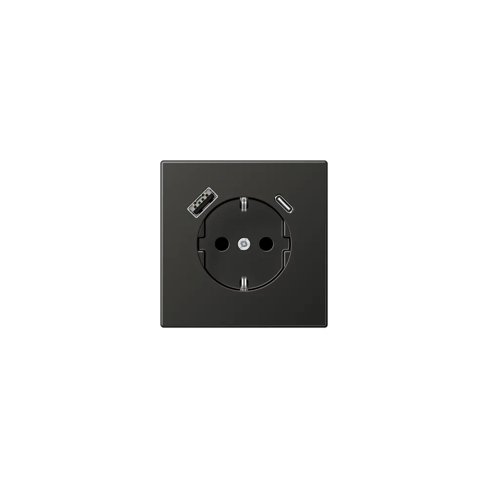 JUNG LSx-механізм Розетка SCHUKO® с USB-інтерфейсом алюміній антрацит AL1520-15CAAN-L