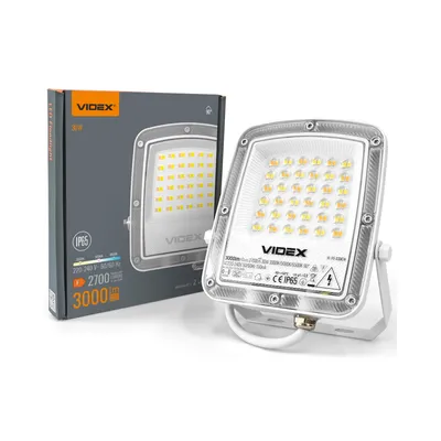 LED прожектор VIDEX 30W 300-5000-6500K Білий VL-F5-030CW