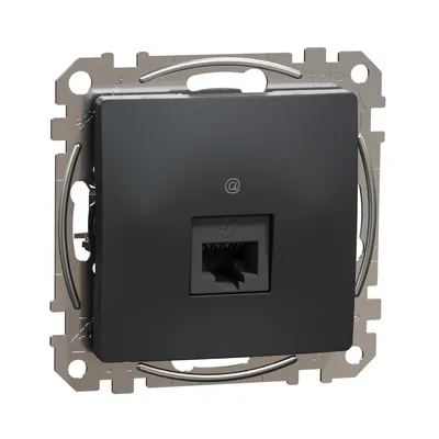 Розетка комп'ютерна Sedna Design Schneider Electric чорний RJ45 кат. 5е UTP SDD114451