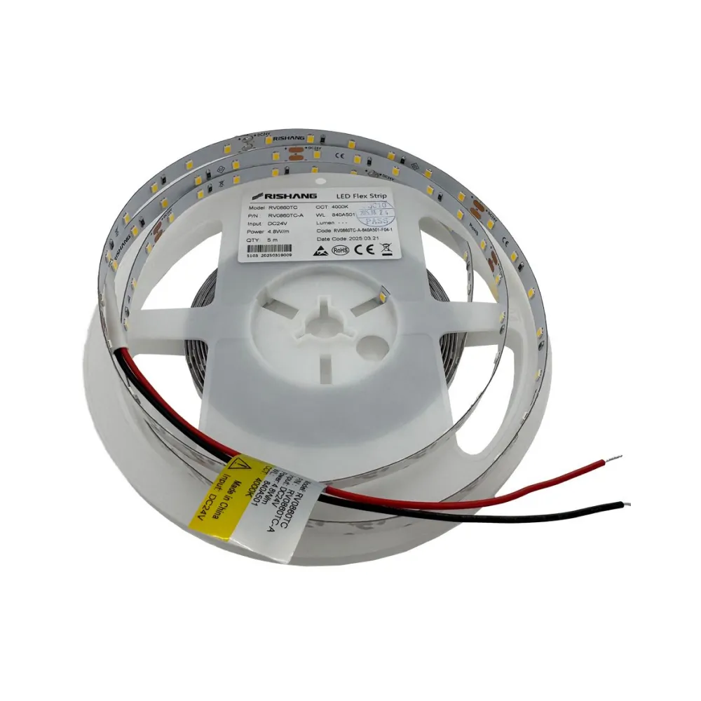 LED стрічка 24В 4000К - нейтральний 4,8 Вт/м 60-IP20-WW-8-24 RV0860TC-A 21810